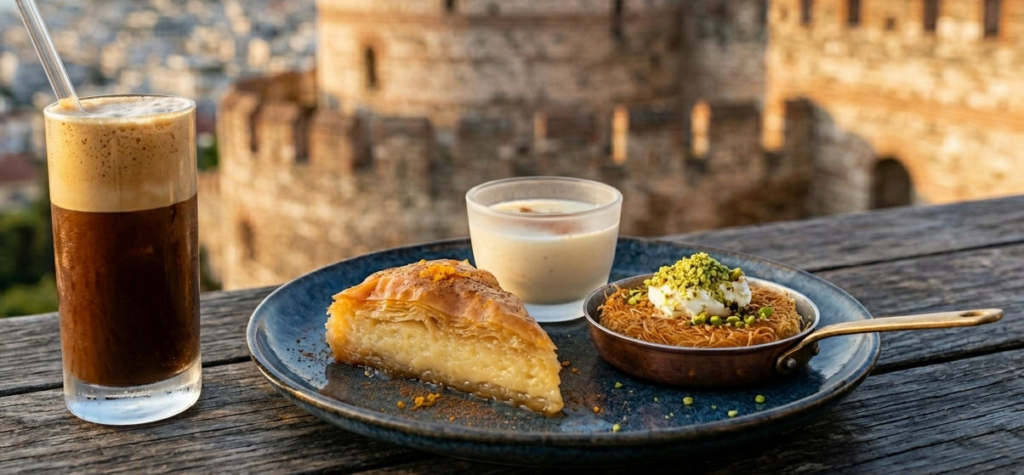 Greek gastronomy desserts of the Politiki Kouzina.